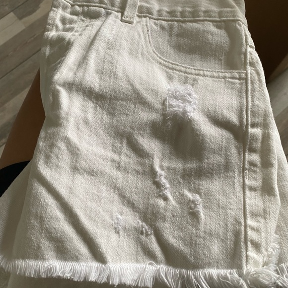Chubbies Cut Off Stretch Denim Mini Short Women's 4 White EUC Adorable! - Picture 5 of 8